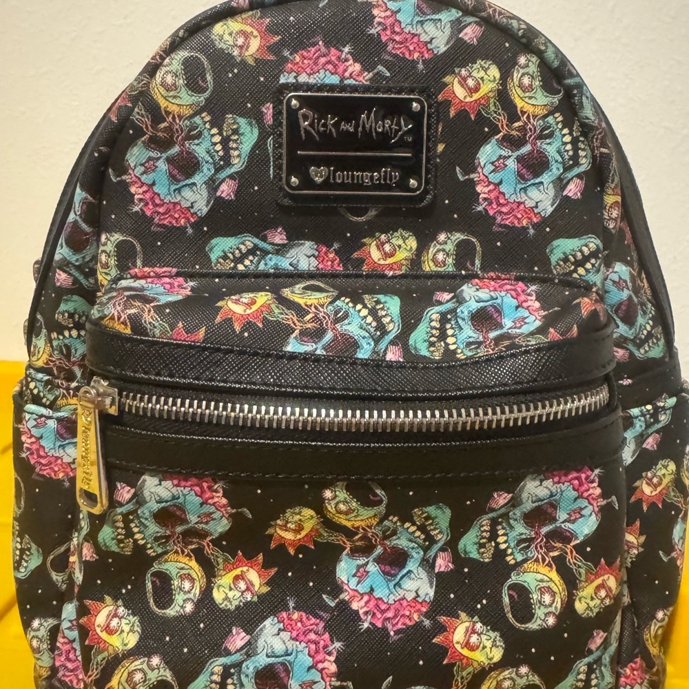 Loungefly Black Rick and Morty Backpack